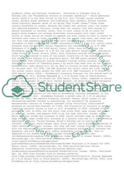 Retail Sales and Personal Income