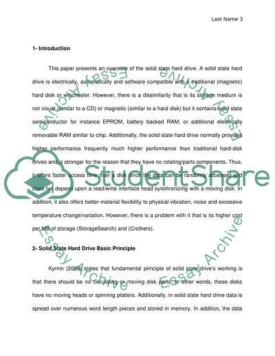 Solid State Hard drive