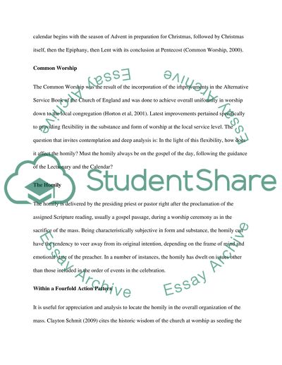 The Gospel as Central Point of Homily