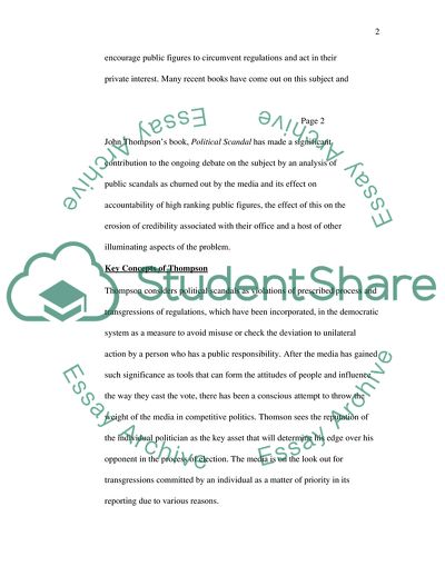 Central Concerns in John Thompsons Political Scandal