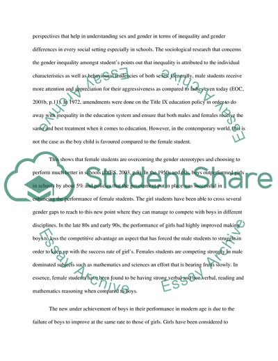 Gender Inequality in the UK Education System