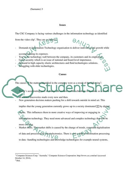 Recommendations for CSC Australia Company