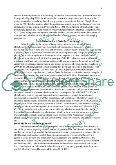 Globalization and the Transgendered: Positive and Negative Experiences of Transgendered Youth