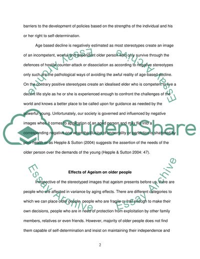 Ageism in a Societal Context