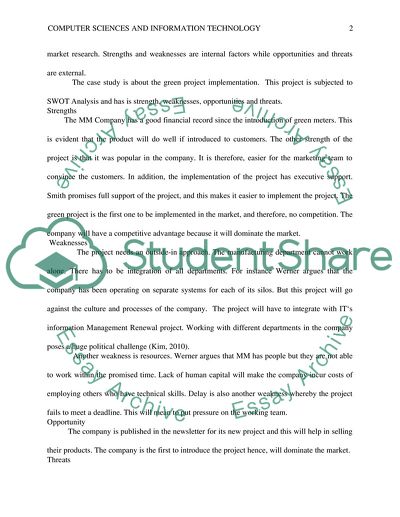SWOT Analysis of Green Project Implementation