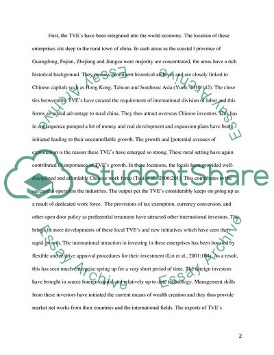 Township-Village Enterprise in China