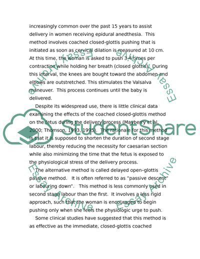 Effects of Immediate versus Delayed Pushing During Second-Stage Labor on Fetal Well-Being by Simpson