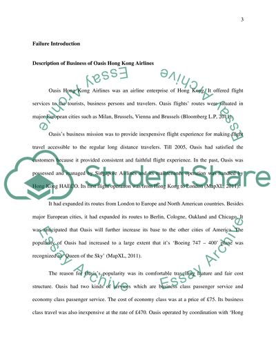 Entreprenuership Failure of Oasis Hong Kong Airlines