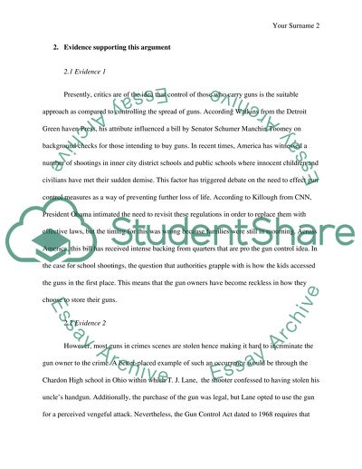 Gun control in my community and nationally