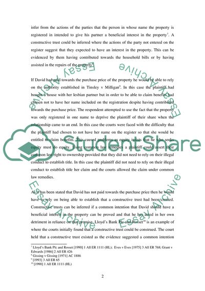 Analysis of Equity and Trust Law Case