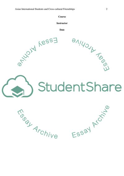 Reasons for Having Difficulties Making Friends with Students from Other Ethnic Groups