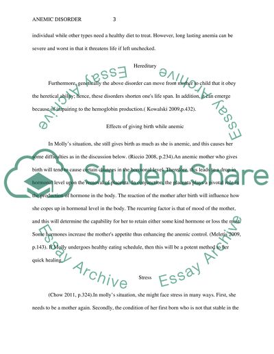 Anemic Disorder - Changes in Patients Life and the Need for the Protection