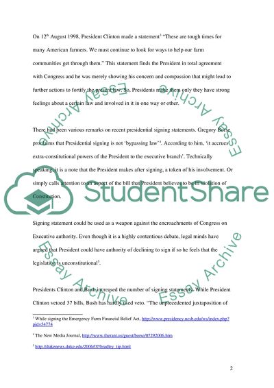 Presidency in the US - Presidents Clinton and Bush