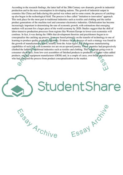 The Problem of Catch-Up in Developing Countries at the Level of the Nike In Relation To a Firm Level