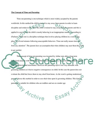 Time Out Technique as a Parenting Style