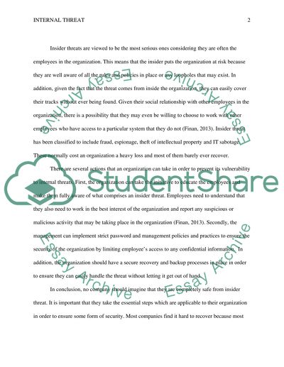 Examination of Insider Threat Programs