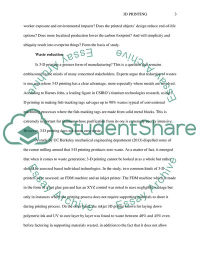 3D Printing Environmental and Moral Implications
