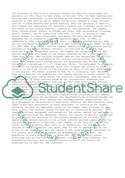 Analysis on the Organizational Structure of Oman Air