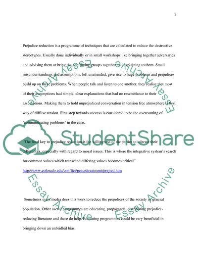 Social Psychological Prejudice Reduction