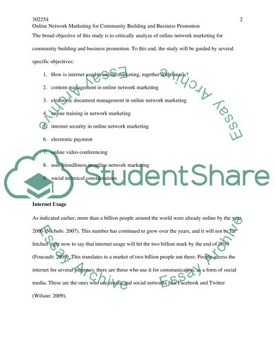 Online Network Marketing for Community Building