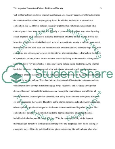 The Impact of the Internet on Culture, Politics and Society