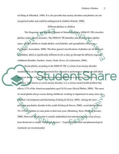 The Development of Childrens Phobias