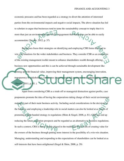 Advanced Financial Accounting; Corporate Social Responsibility