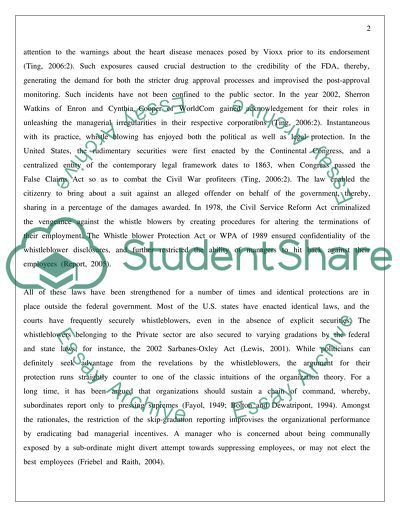 Whistle-Blowing. Interest in Public Administration, Policy and Ethical Analysis