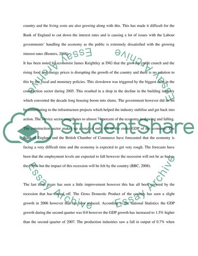 Macro Economic Policies used by the British Government and the Bank of England