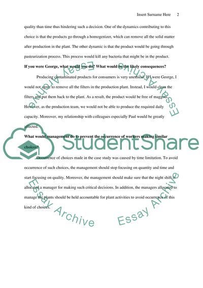 CAsE fOr AnALYsis Does This Milkshake Taste funny