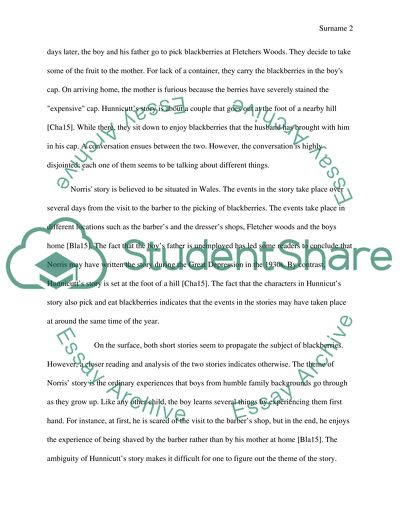 Comparison between Blackberries by Leslie Norris and Blackberries by Ellen Hunnicutt