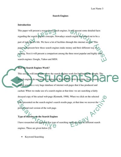 Search Engines Peculiarities