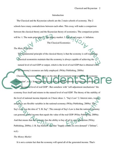 Features Of The Main Theories Of Economics