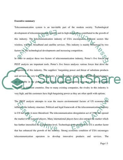 The Global Telecommunications Industry In USA