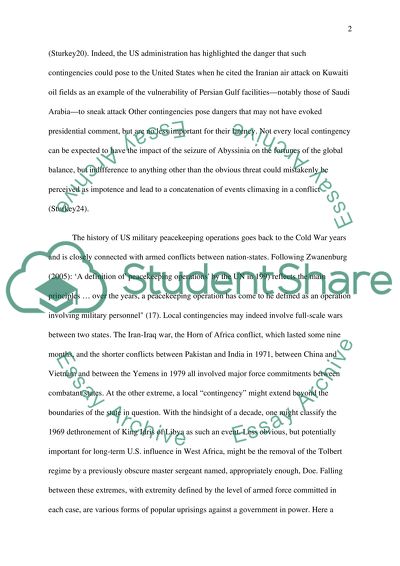 The role of the U.S. Military in keeping internatinal peace