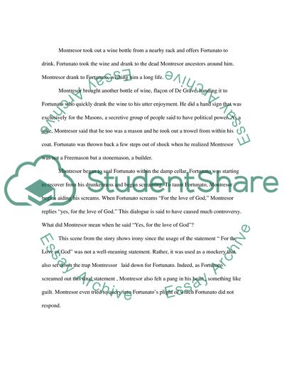 Irony in the cask of amontillado