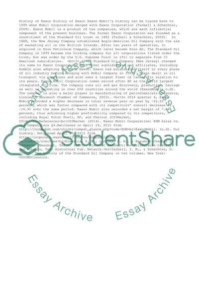 History of Exxon Mobil