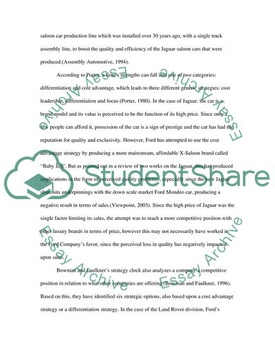 The Acquisition of Jaguar and Land Rover