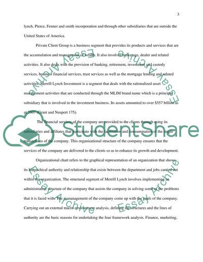 The Organizational Structure of the Merrill Lynch Company