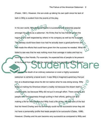 Arthur Miller, Death of a Salesman (750 words)