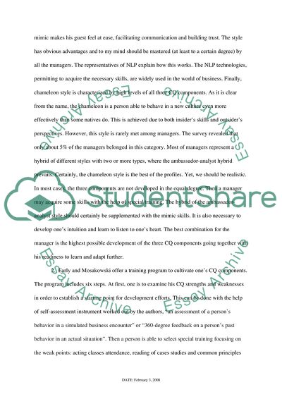 Six Cultural Intelligence Profiles