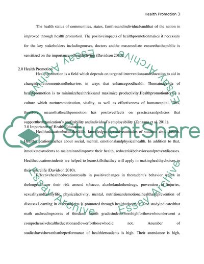 Importance of Health Promotion