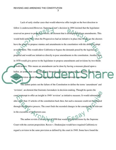 Amending and Revising the Constitution