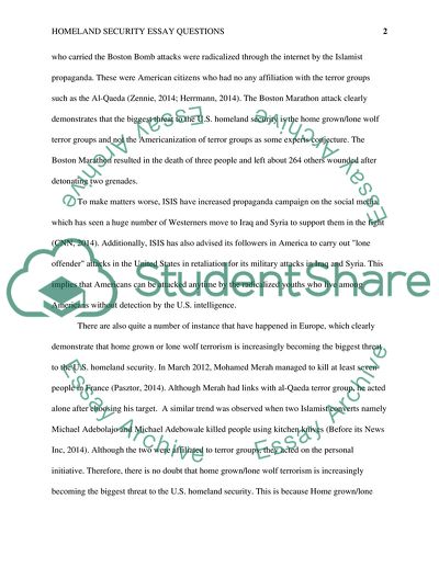 Analysis of Homeland Security