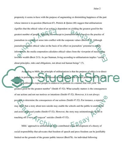 Assessment one - The role of ethics in Journalism