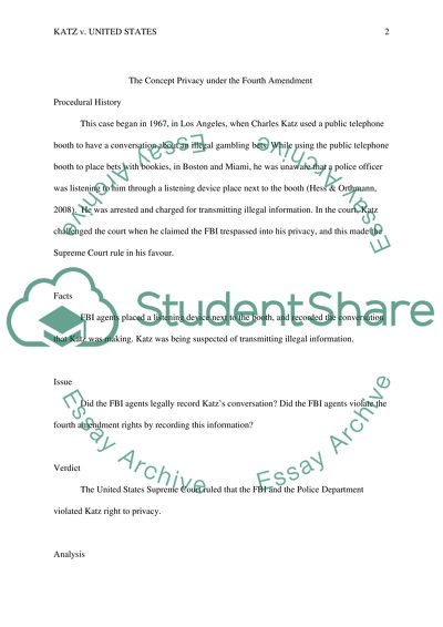 The Concept of Privacy under the Fourth Amendment