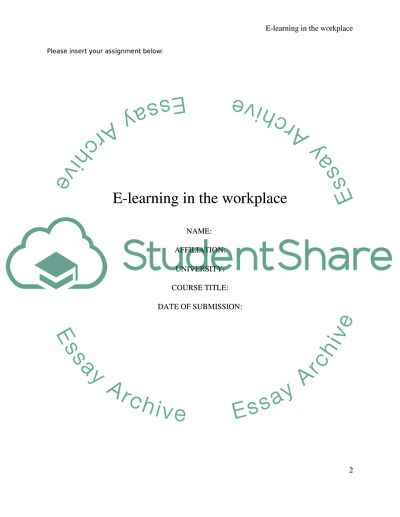 E-Learning in the Workplace