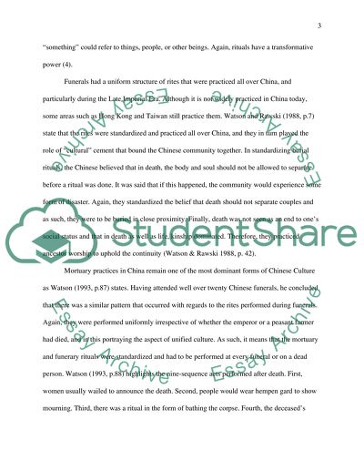 The Standardization of Ritual in the Chinese Culture