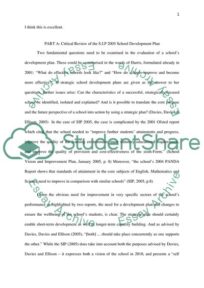 Strategic School Development Plan
