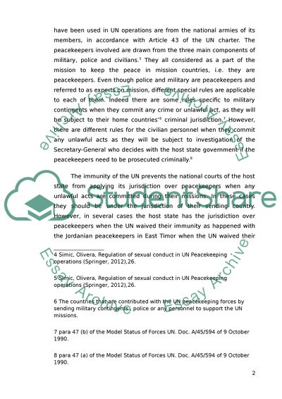 The Authority of the Secretary-General to Prosecute Peacekeepers